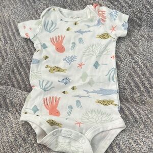 Carter's White and Blue Ocean Bodysuit